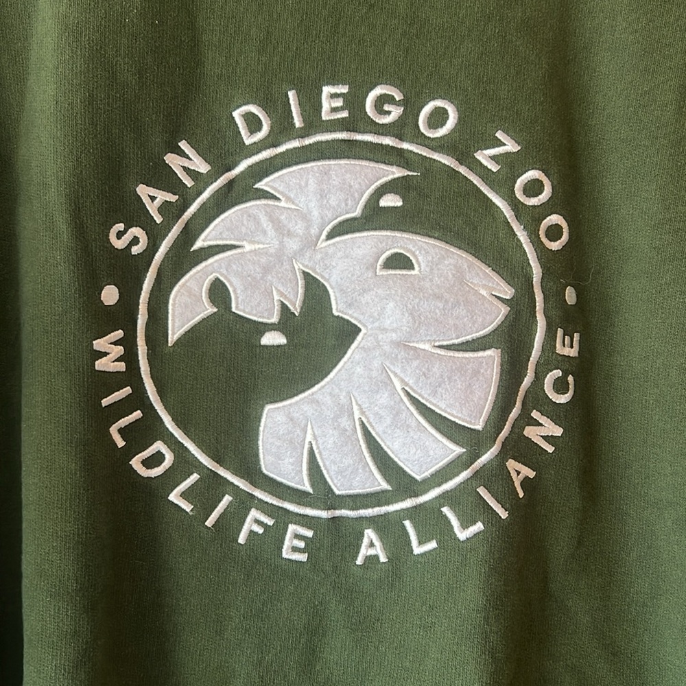Ocean Beach Sportswear San Diego Zoo Wildlife Alliance green crew neck size L - Picture 2 of 5